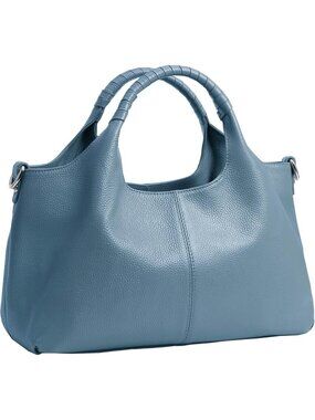 Women's Light Blue Genuine Leather Shoulder Satchel Designer Crossbody Hobo Bags